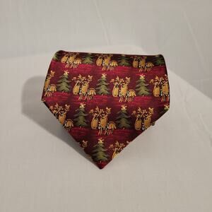 Vintage J. Garcia 100% silk Dracula Claus Christmas reindeer neck tie, 1996